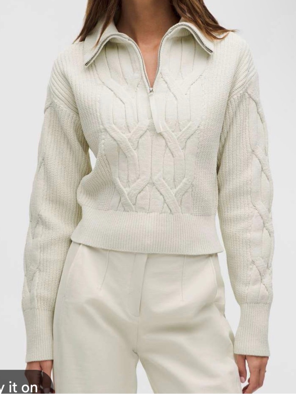 Lululemon Cable Knit Oversized Half Zip women sz medium